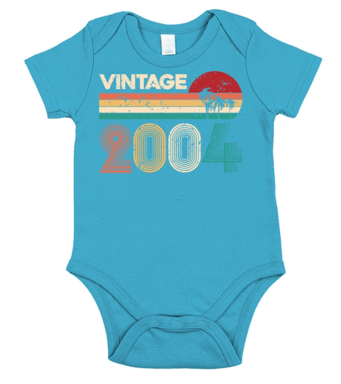 Vintage 2004 Retro Birthday Gift Men Woman Gifts Short Sleeve Baby One-Piece