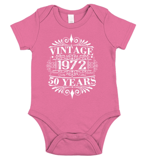 Vintage 1972 Birthday Sayings 50th Birthday Short Sleeve Baby One-Piece