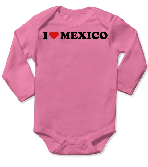 I Love Mexico Long Sleeve Baby One-Piece