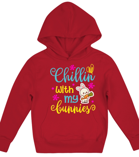 Chillin With Bunnies Teacher Easter Gift Kids Hoodie