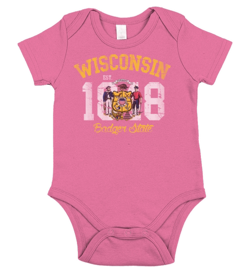 Wisconsin Badger State Short Sleeve Baby One-Piece