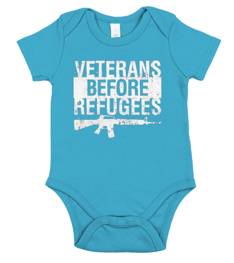 Veterans Before Refugees Mens Tshirt Short Sleeve Baby One-Piece