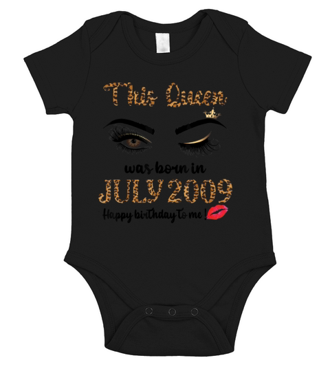 12th Birthday This Queen Was Born In July 2009 Short Sleeve Baby One-Piece