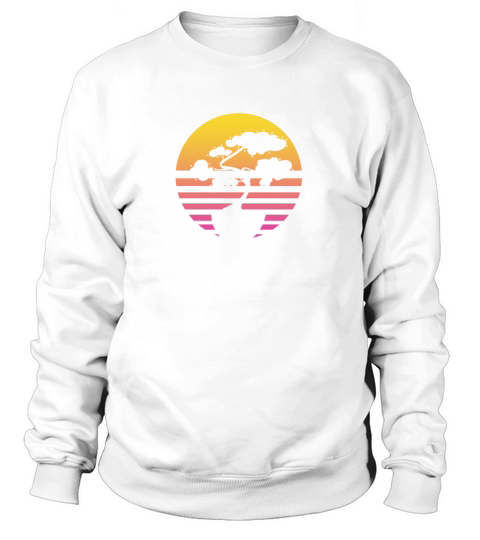 Bonsai Tree Sun Retro Vintage Women's Sweatshirt