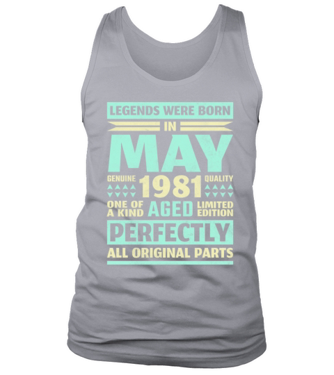 40th Birthday May Gift Vintage 1981 40 Years Men's Tank Top