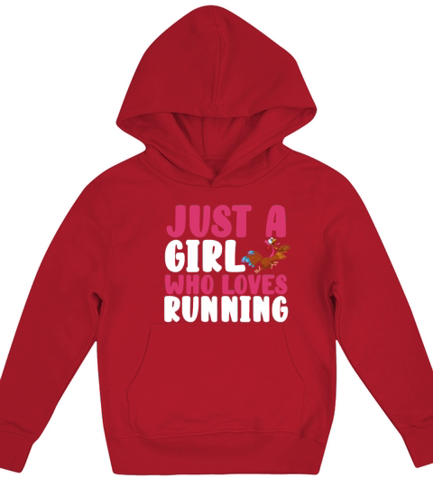 Just A Girl Who Loves Running Thanksgiving Turkey Kids Hoodie