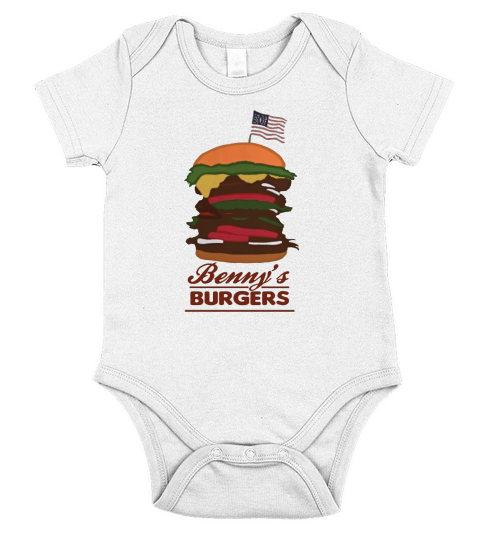 Bennys Burgers T-Shirt Short Sleeve Baby One-Piece