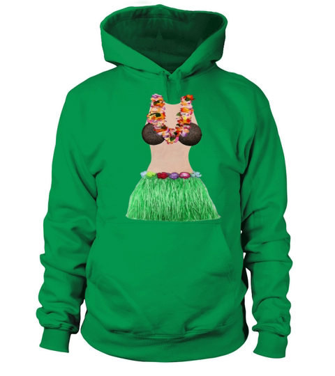 Coconut Bra Lei Flowers Grass Skirt Cool Luau Women's Hoodie