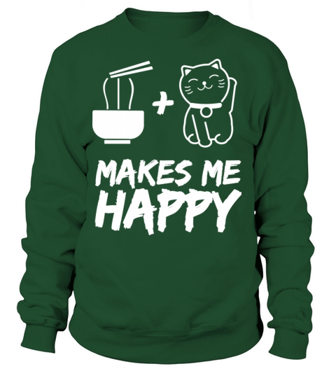 Ramen and Cat makes me happy shirt gift idea Women's Sweatshirt