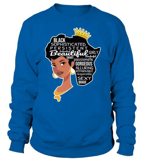 Black Queen Hair Text Juneteenth Black History Women's Sweatshirt