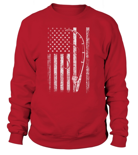 American Flag Fishing Rod Patriotic For Fisherman Women's Sweatshirt