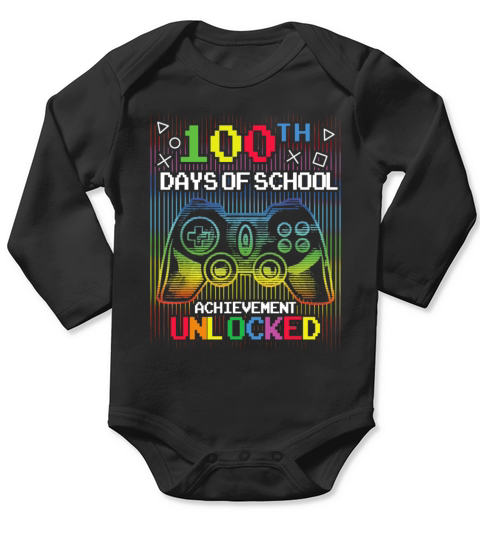 100th Day Of School For Teacher Student Video Game Long Sleeve Baby One-Piece