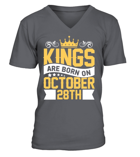 Kings are Born on October 28th Birthday on October Men's V-Neck T-shirt