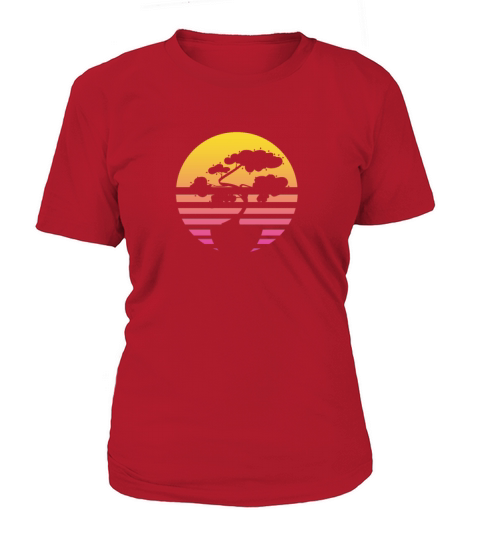 Bonsai Tree Sun Retro Vintage Women's T-Shirt