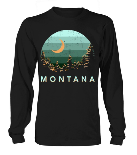 Montana Vintage Sunset Outdoors Hiking Souvenir Women's Long Sleeve