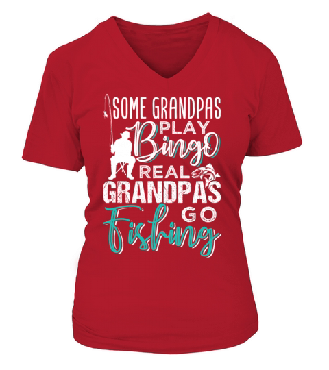 Real Grandpas Go Fishing Women's V-Neck T-shirt