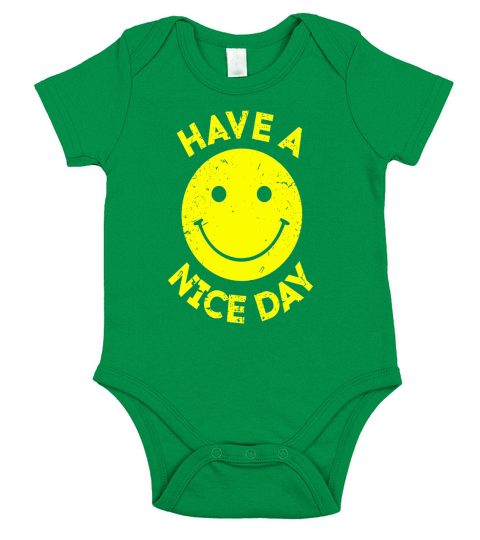 Have A Nice Day Retro Vintage 70s Smiley Face T-Shirt Short Sleeve Baby One-Piece