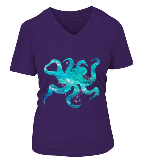 Octopus watercolor Women's V-Neck T-shirt