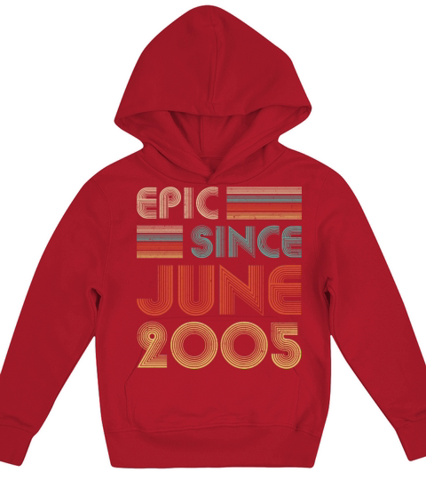 Epic Since June 2005 Vintage 15 Years Old Gifts Kids Hoodie