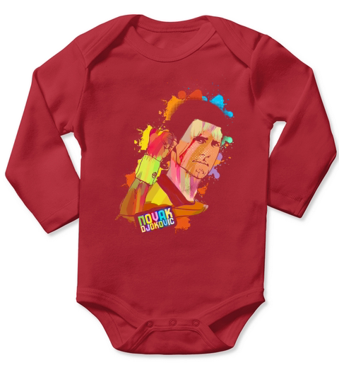Novak Djokovic colorful Long Sleeve Baby One-Piece