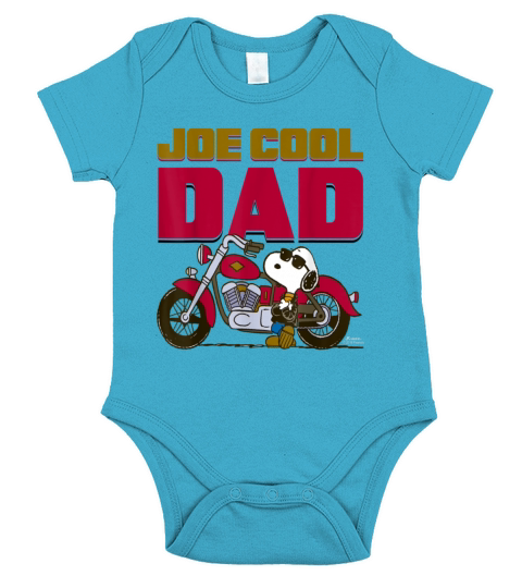 Peanuts Snoopy Joe Cool Dad Motorcycle Short Sleeve Baby One-Piece