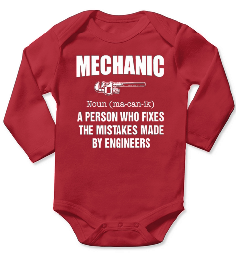 Mechanic A Person Who Fixes The Mistake Long Sleeve Baby One-Piece
