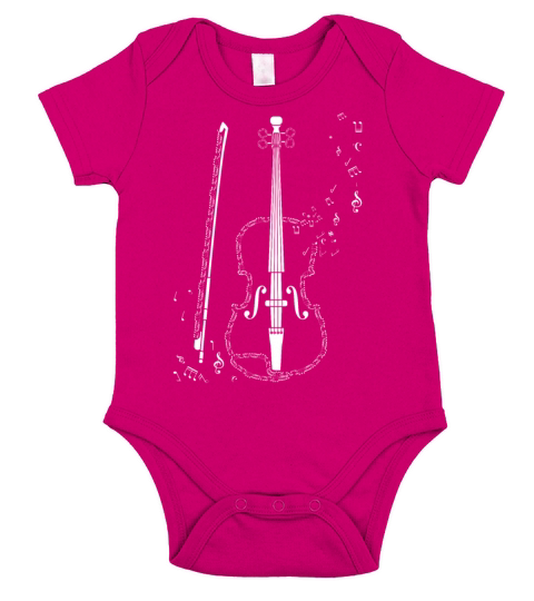 Violin Music Notes Instrument Musician Violinist Short Sleeve Baby One-Piece