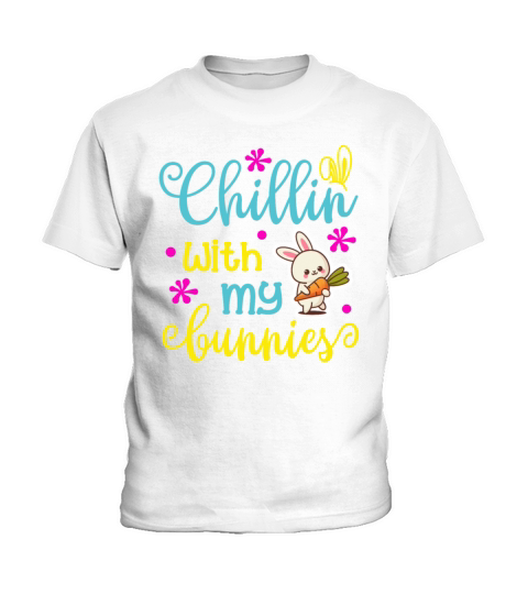 Chillin With Bunnies Teacher Easter Gift Kids T-Shirt