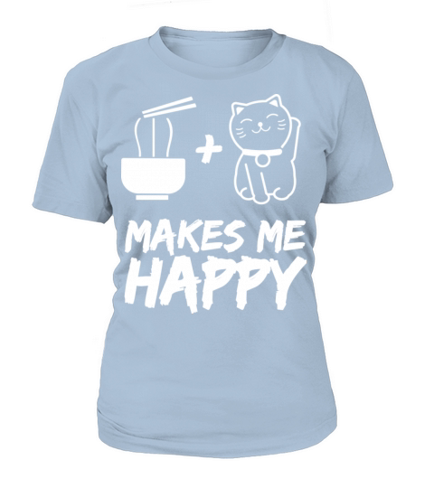 Ramen and Cat makes me happy shirt gift idea Women's T-Shirt