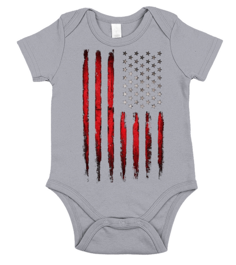 Red American flag Short Sleeve Baby One-Piece