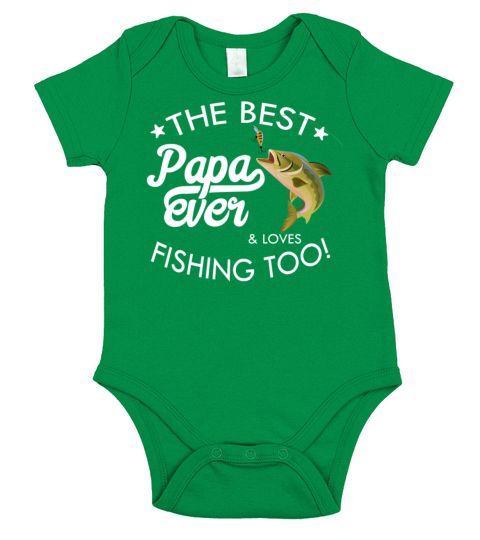 Best Papa Fisher Short Sleeve Baby One-Piece