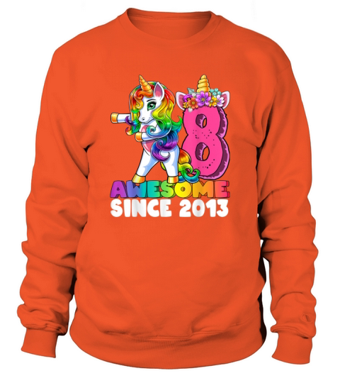 Awesome Since 2013 Flossing Unicorn 8th Birt 633 Men's Sweatshirt