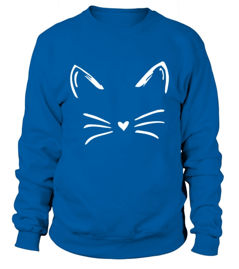 Cat for Women Cute Face Ears Whiskers Lazy Sweatshirt Unisex