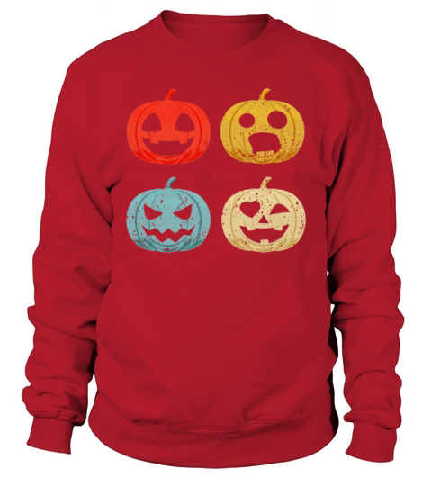 Halloween Pumpkin Head Vintage Retro Gift Men's Sweatshirt