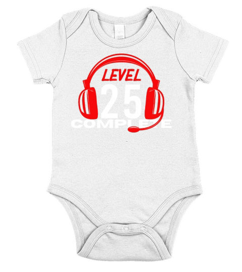 Birthday Video Gamer Level Complete 25 Short Sleeve Baby One-Piece