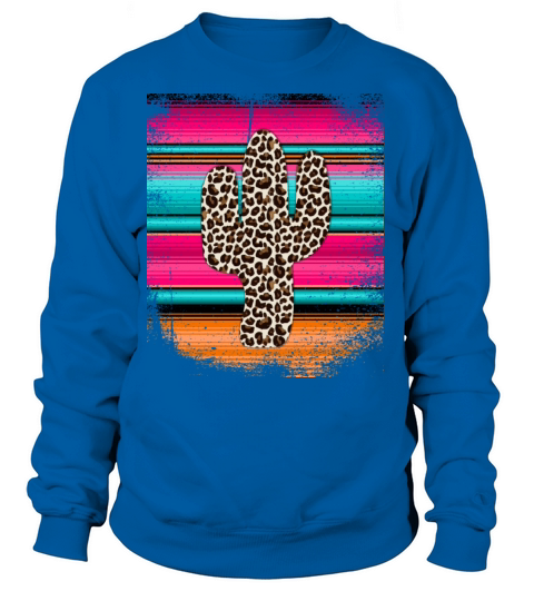 Western Leopard Serape print Cactus cowgirl pink Women's Sweatshirt