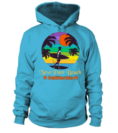 NEWPORT BEACH California Surfer Surfing Surfboard Men's Hoodie