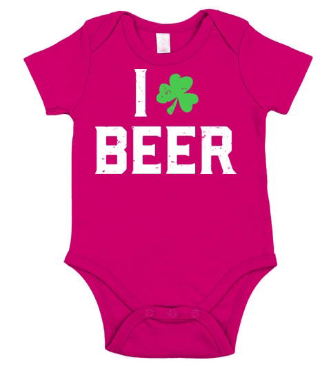 I Love Beer - St Patricks Day Short Sleeve Baby One-Piece