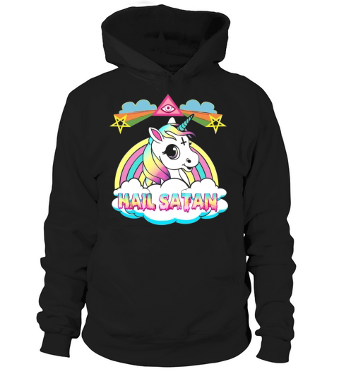 Unicorn hail satan death metal rainbown Women's Hoodie