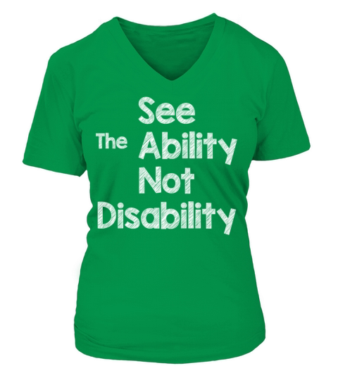 ABILITY-NOT-DISABILITY-WH Women's V-Neck T-shirt