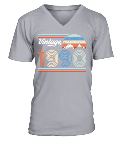 1990 Vintage born in Retro age Birthday gift idea Men's V-Neck T-shirt