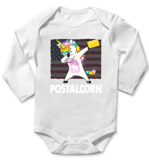Mailbox Postalcorn Funny Postal Worker Gifts Mail Lady Long Sleeve Baby One-Piece