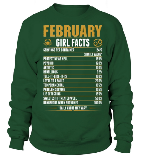 February Cancer Girl Facts Tshirt Women's Sweatshirt