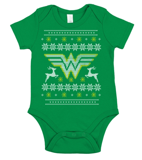 DC Comics Ugly Christmas Sweater Logo Short Sleeve Baby One-Piece