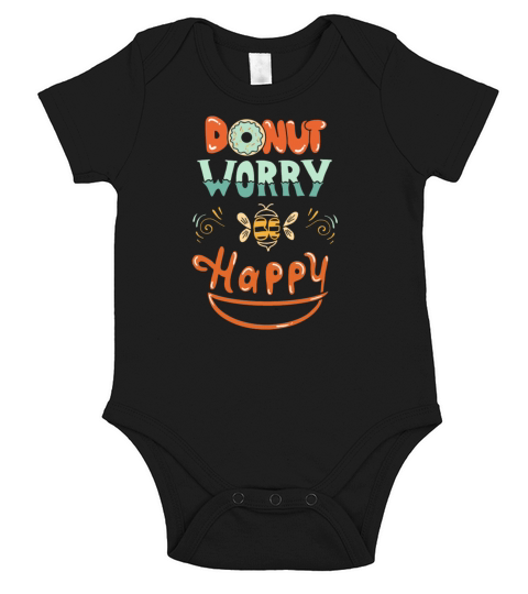 Donut worry be happy Short Sleeve Baby One-Piece