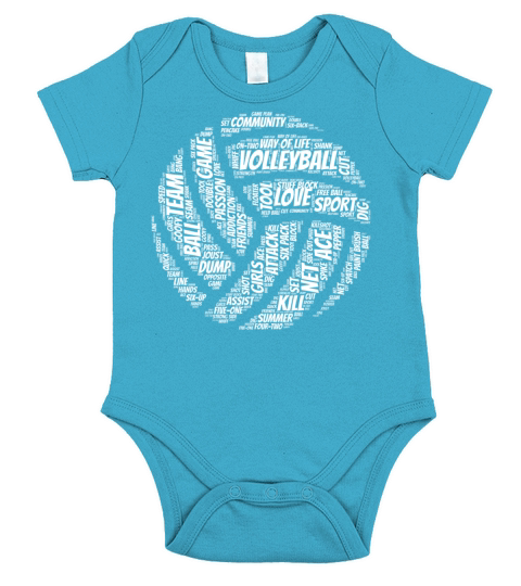 Volleyball Words Short Sleeve Baby One-Piece