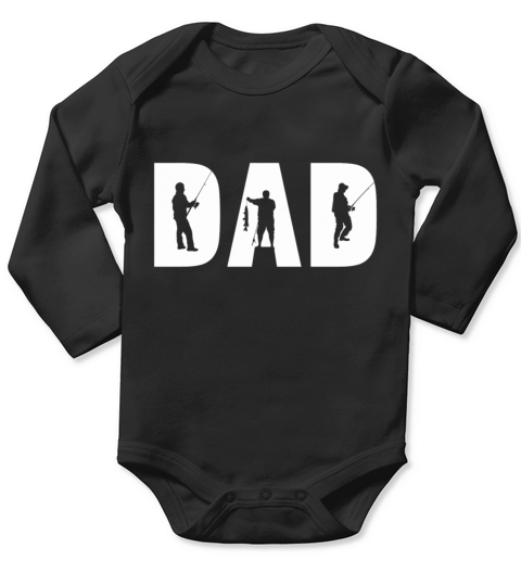 Perfect Shirt For Fishing Dad From Kids. Long Sleeve Baby One-Piece