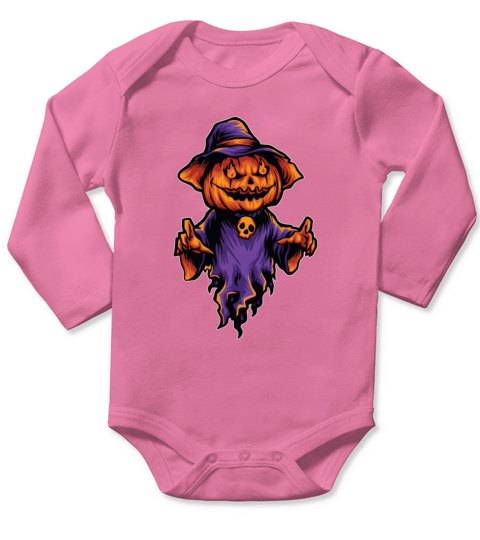 Halloween Pumpkin Ghost Long Sleeve Baby One-Piece