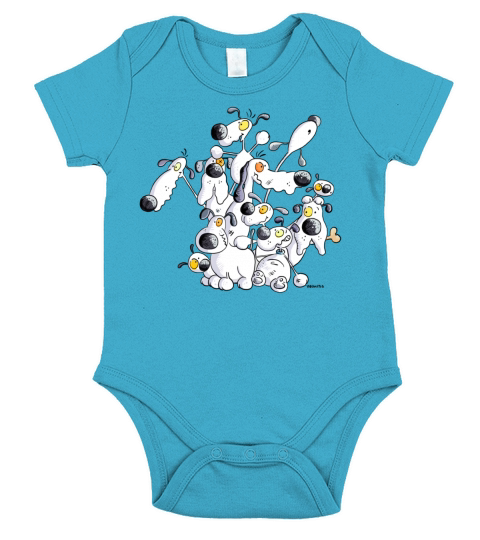 Lots Of Dogs - Dog Short Sleeve Baby One-Piece