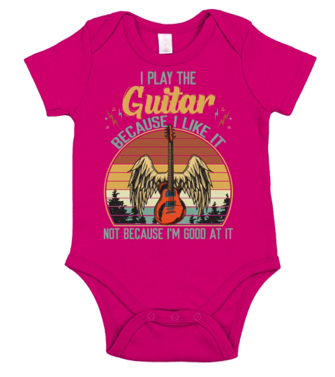 I Play The Guitar Because I Like It Vintage Short Sleeve Baby One-Piece